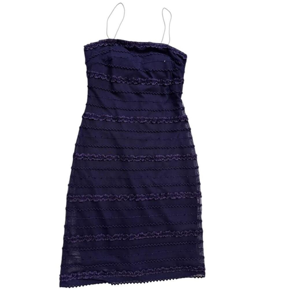 JS Collections Purple Ruffle dress with matching bolero jacket